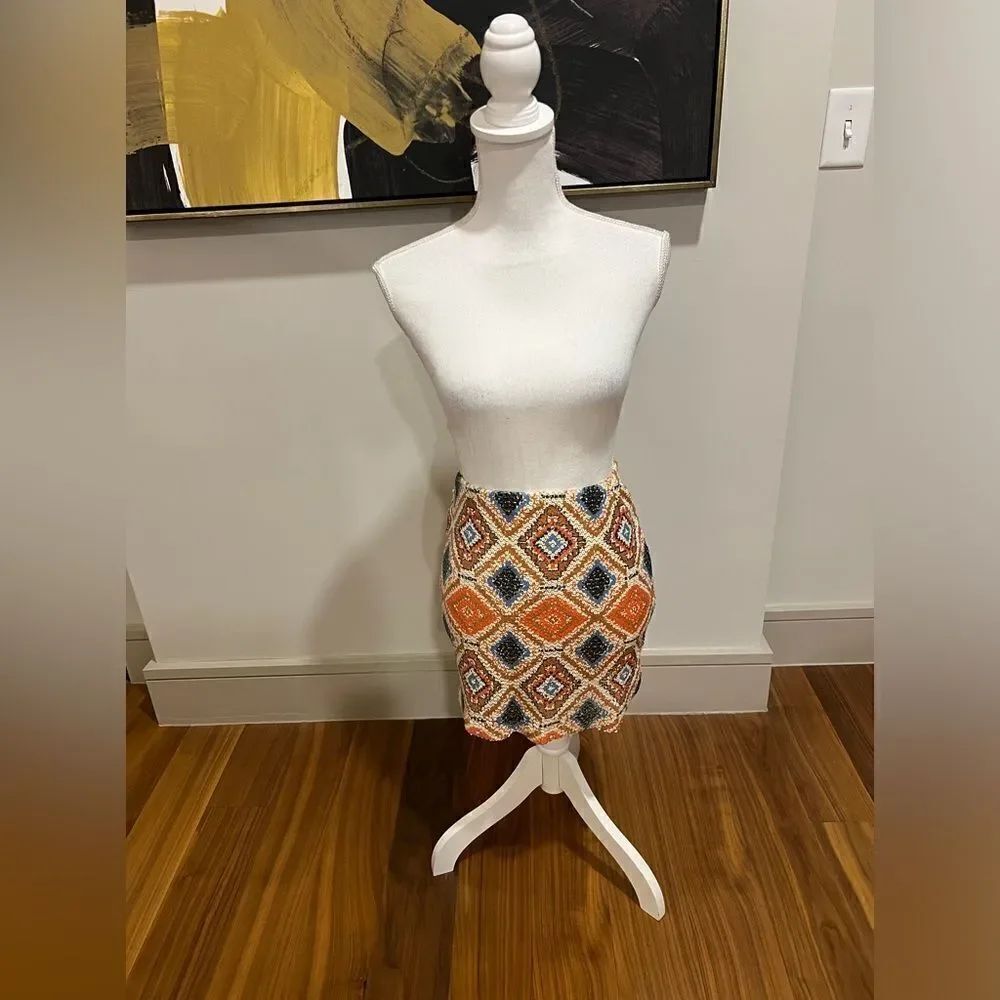 vintage sequin mini skirt size small
